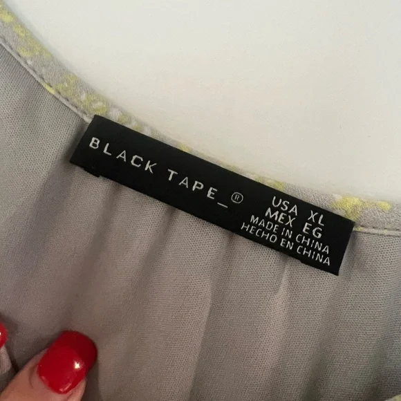 Black Tape, Midi Dress, Neon yellow and brown snake pattern, Size XL - Picture 2 of 4